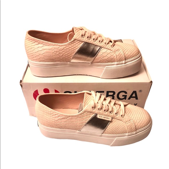 Superga women’s 8.5 / Euro 39 1/2 LT. Pink platform trainers new with tags - Picture 8 of 10